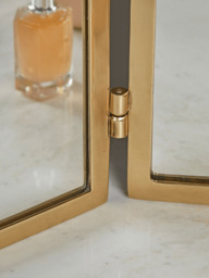 Brass Folding Dressing Table Mirror - thumbnail 2
