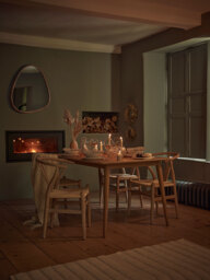 Chevron Oak Extendable Rectangle Dining Table - 6 to 8 Seater - thumbnail 3