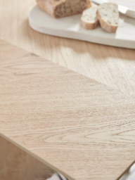 Chevron Oak Extendable Rectangle Dining Table - 6 to 8 Seater - thumbnail 5