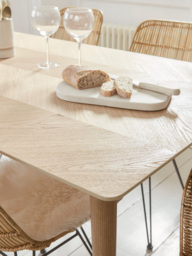Chevron Oak Extendable Rectangle Dining Table - 6 to 8 Seater - thumbnail 4