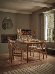 Chevron Oak Extendable Rectangle Dining Table - 6 to 8 Seater - thumbnail 2