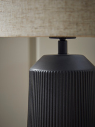 Ribbed Table Lamp - Black - thumbnail 4