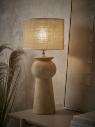 Carved Mango Wood Table Lamp - thumbnail 2