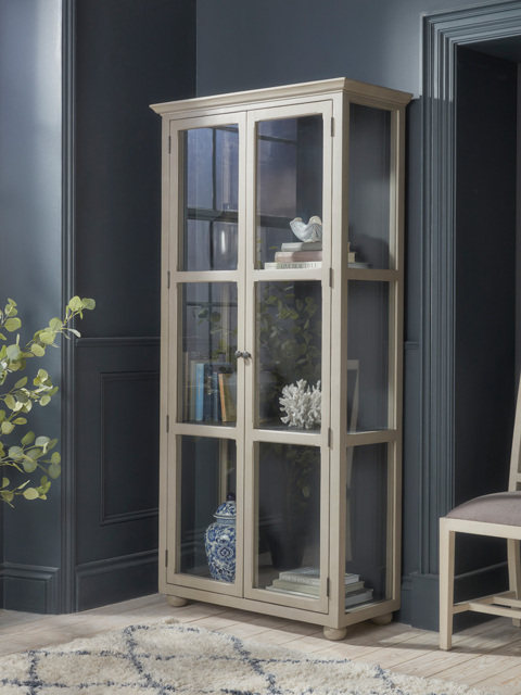 Distressed Birch Display Cabinet - image 1