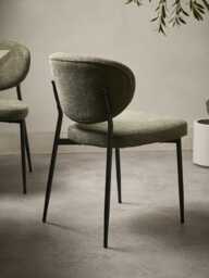 Green Boucle Upholstered Dining Chair - Set of 2 - thumbnail 5
