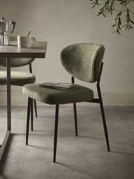 Green Boucle Upholstered Dining Chair - Set of 2 - thumbnail 1