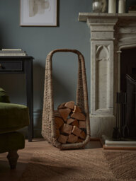 Tall Rattan Log Holder - thumbnail 1