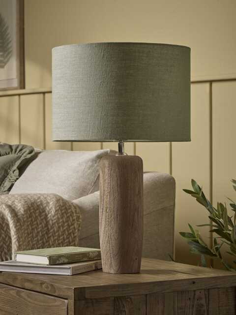 Tall Wooden Sage Table Lamp - image 1