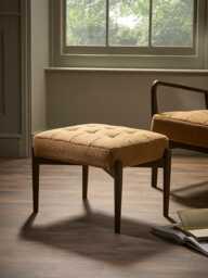 Mid Century Teddy Footstool - Ochre