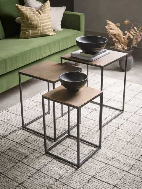 Three Cast Metal Nesting Tables - image 1