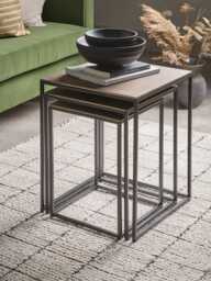 Three Cast Metal Nesting Tables - thumbnail 2