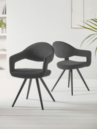 Black Bouclé© Upholstered Dining Chair - Set of 2