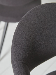 Black Bouclé© Upholstered Dining Chair - Set of 2 - thumbnail 2