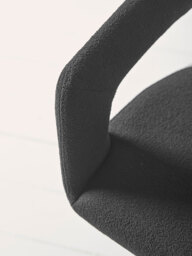 Black Bouclé© Upholstered Dining Chair - Set of 2 - thumbnail 3