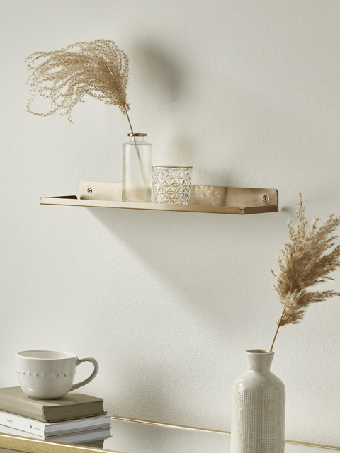 Slimline Metal Shelf - Brass - image 1