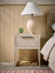Tova Limewashed Bedside Table - thumbnail 1