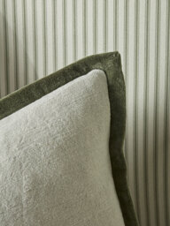 Velvet & Cotton Linen Rectangular Cushion Cover - Moss Green - thumbnail 3