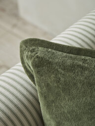 Velvet & Cotton Linen Rectangular Cushion Cover - Moss Green - thumbnail 2