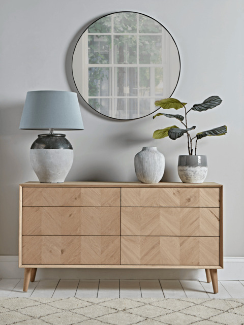 Chevron Oak Chest of Drawers - image 1