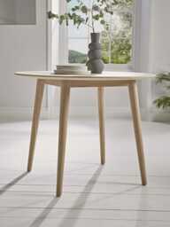 Chevron Oak Round Dining Table - 4 Seater - thumbnail 2