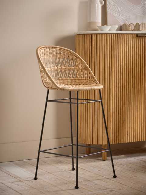 Round Rattan Wicker Counter Stool - image 1