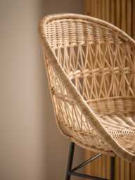Round Rattan Wicker Counter Stool - thumbnail 2