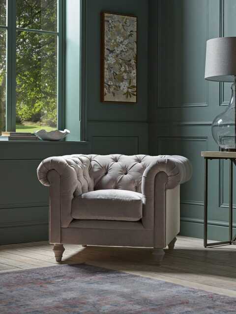 Dalvik Armchair - Delicate Rose Opulent Cotton Velvet - image 1