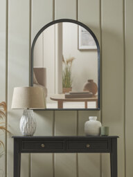 Arched Black Oak Mirror - thumbnail 2