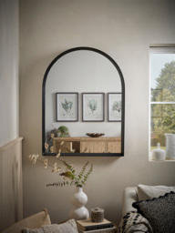 Arched Black Oak Mirror