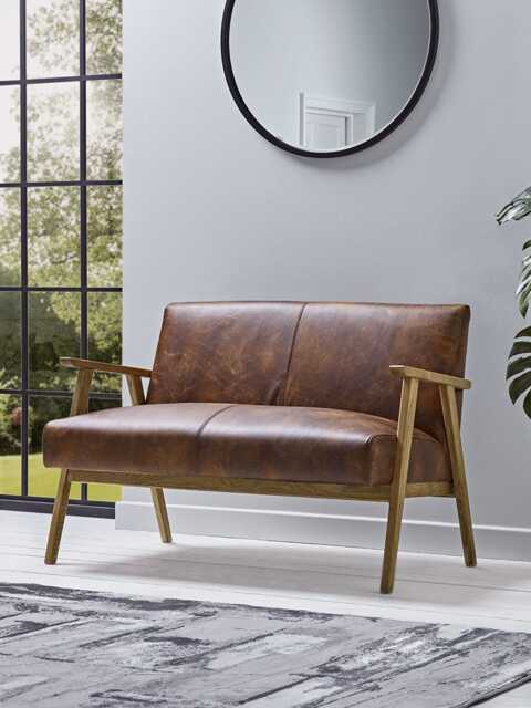 Relaxed Lounge Sofa - Tan Leather - image 1