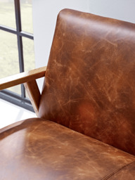Relaxed Lounge Sofa - Tan Leather - thumbnail 3