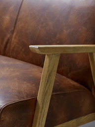 Relaxed Lounge Sofa - Tan Leather - thumbnail 2