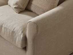 Silves Two Seater Sofa - Vintage Taupe Cotton Stripe - thumbnail 5