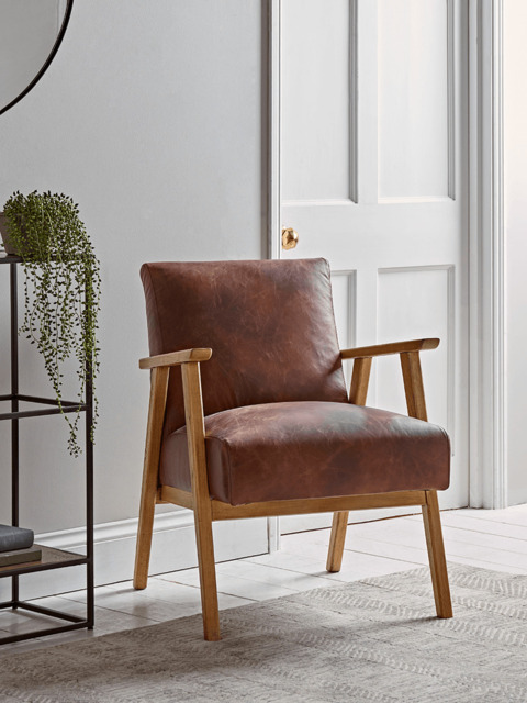 Relaxed Lounge Chair - Tan Leather - image 1