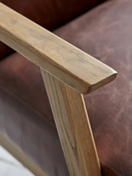 Relaxed Lounge Chair - Tan Leather - thumbnail 2