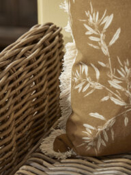 Olive Print Cushion - Ochre - thumbnail 4