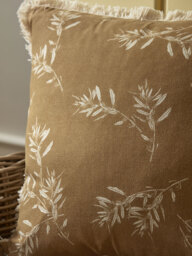 Olive Print Cushion - Ochre - thumbnail 2