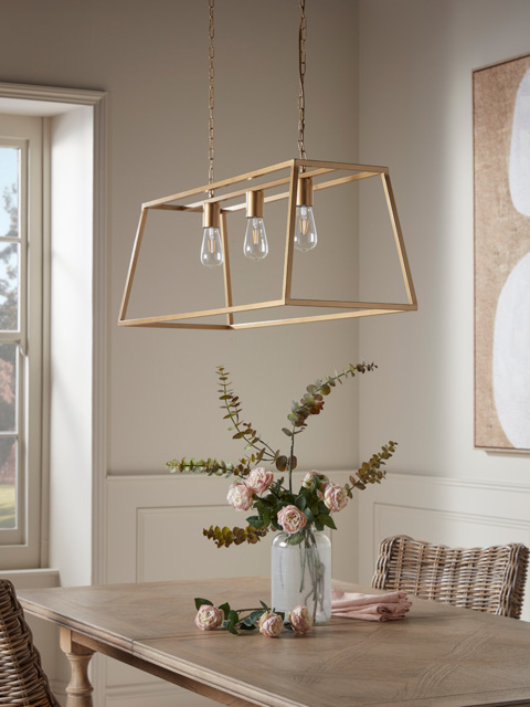 Large Metal Trapeze Pendant - Gold - image 1