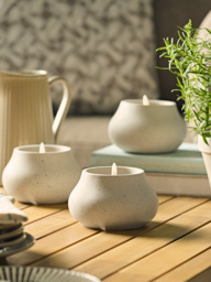 Three Concrete LED Candles - Large