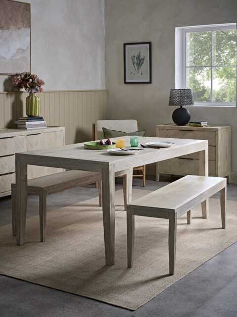 Tova Limewashed Rectangle Dining Table - 6 Seater - image 1