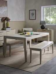 Tova Limewashed Rectangle Dining Table - 6 Seater - thumbnail 1