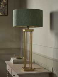 Satin Brass Column Table Lamp