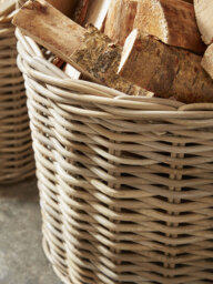 Two Rattan Log Baskets - Round - thumbnail 2