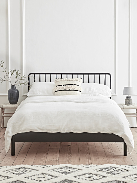 Bergen Oak Double Bed - Black - image 1