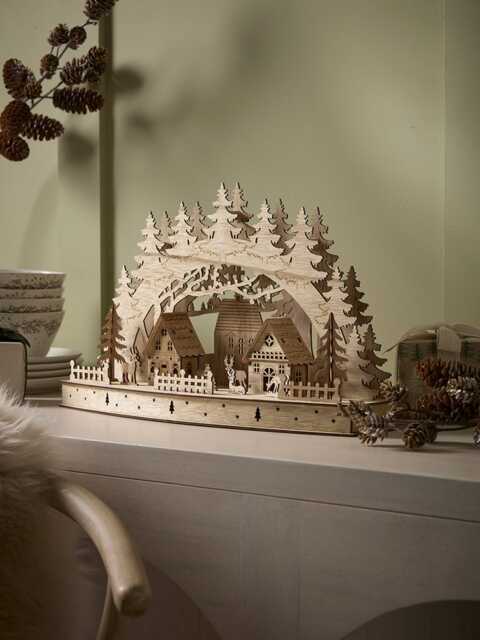 Festive Forest Wooden Lit Village - image 1