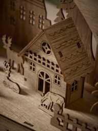 Festive Forest Wooden Lit Village - thumbnail 3