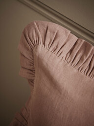 Ruffle Cotton Linen Square Cushion Cover - Vintage Rose - thumbnail 2