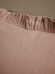Ruffle Cotton Linen Square Cushion Cover - Vintage Rose - thumbnail 3