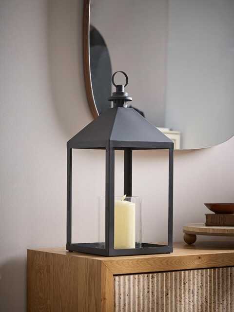 Black Coated Metal Lantern - Large - image 1