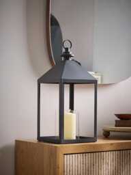 Black Coated Metal Lantern - Large